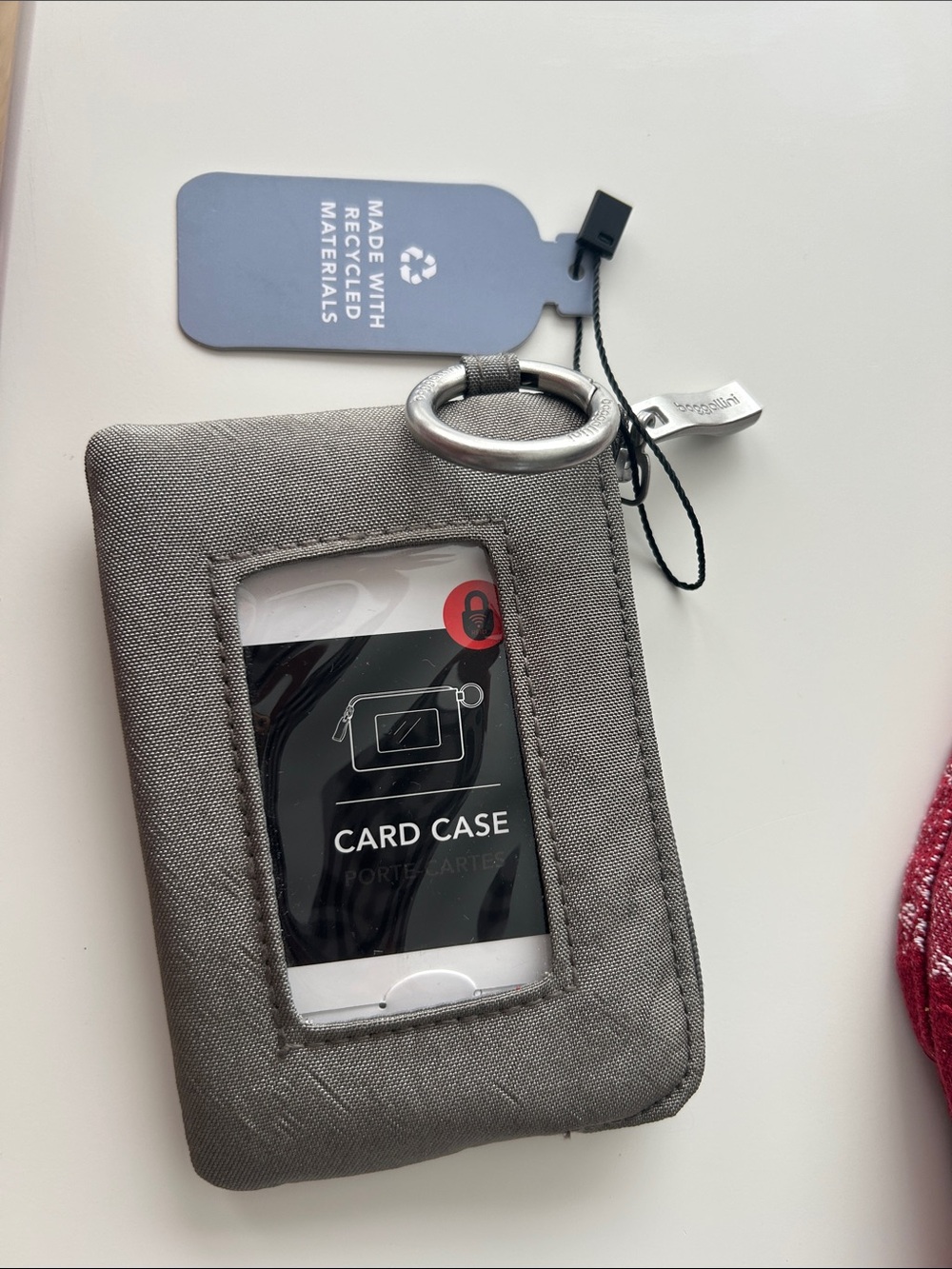 Baggallini Gray Card Case with Key Ring